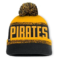 Men's Fanatics Black/Gold Pittsburgh Pirates No-Doubter Cuffed Knit Hat with Pom