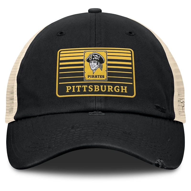 Casquette ajustable en maille Eastbound de la collection Cooperstown des Pirates de Pittsburgh pour hommes Fanatics noir/naturel