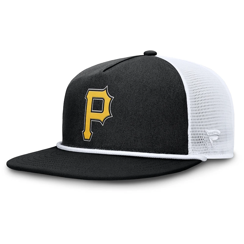 Casquette Snapback Fanatics noire/blanche pour homme des Pirates de Pittsburgh Clubhouse Change Up