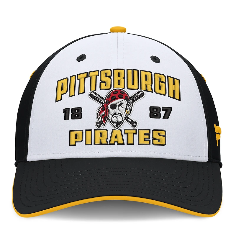 Men's Fanatics Black/White Pittsburgh Pirates Jammed Structured Flex Hat