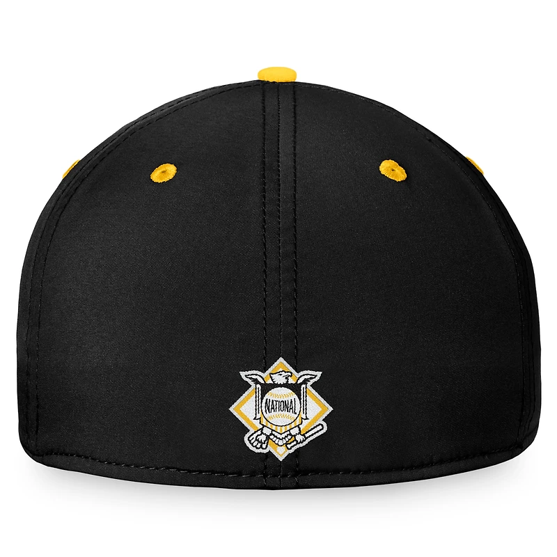 Casquette flexible avec logo empilé des Pirates de Pittsburgh Fanatics pour hommes, noir/jaune
