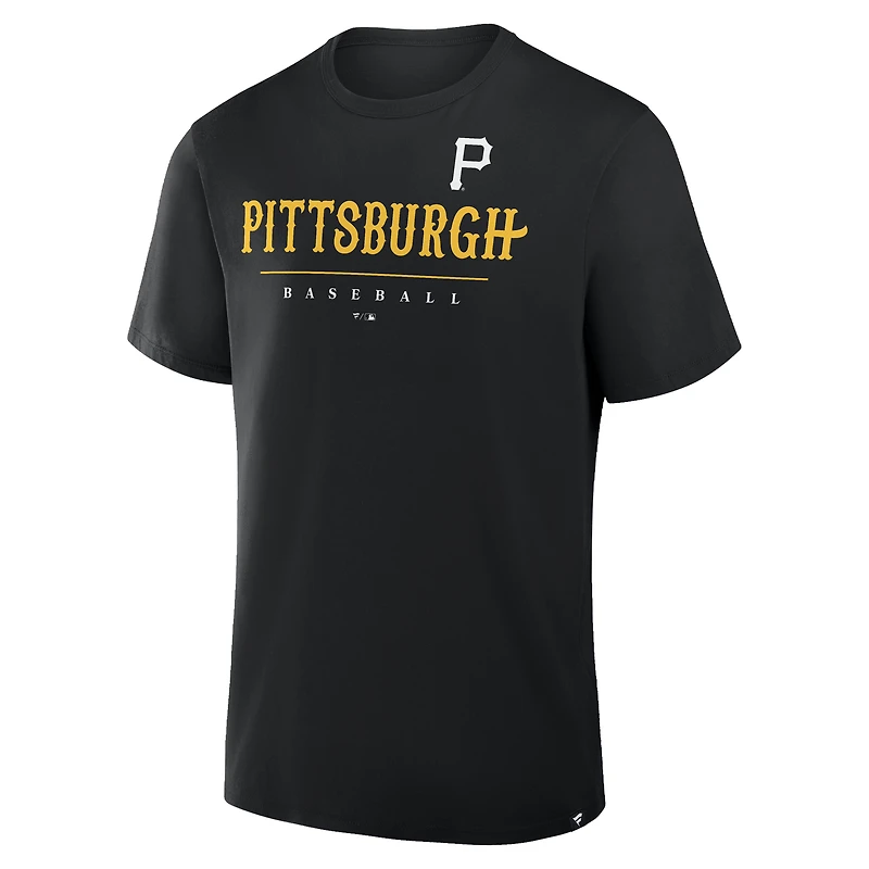 T-shirt Fanatics pour homme noir Pittsburgh Pirates Color Pop Legacy Clubhouse