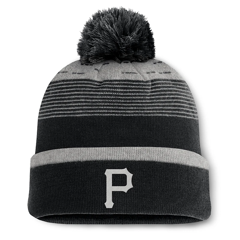 Bonnet en tricot à revers avec pompon et dégradé fondamental des Pirates de Pittsburgh Fanatics pour hommes