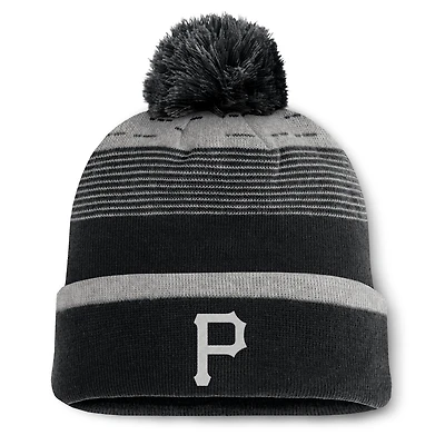 Bonnet en tricot à revers avec pompon et dégradé fondamental des Pirates de Pittsburgh Fanatics pour hommes