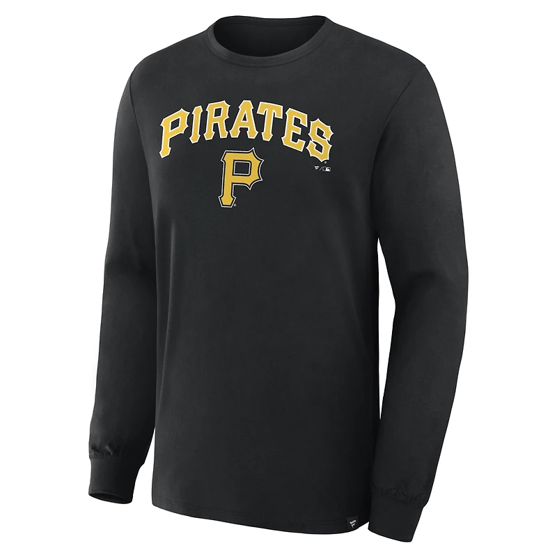 T-shirt à manches longues noir Pittsburgh Pirates Lock-Up Legacy pour homme de Fanatics