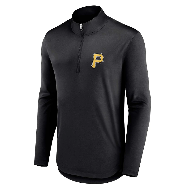Men's Fanatics Black Pittsburgh Pirates Quarterback Quarter-Zip Top