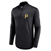 Men's Fanatics Black Pittsburgh Pirates Quarterback Quarter-Zip Top