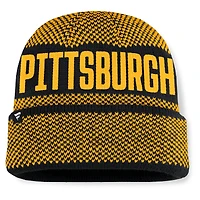 Bonnet en tricot à revers Fanatics noir des Pirates de Pittsburgh pour homme