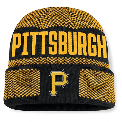 Bonnet en tricot à revers Fanatics noir des Pirates de Pittsburgh pour homme