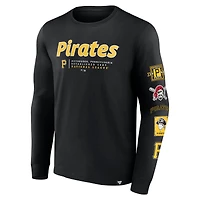 T-shirt noir à manches longues Fanatics pour hommes des Pirates de Pittsburgh Strike the Goal