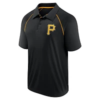 Polo noir à raglan Strong Alone des Pirates de Pittsburgh Fanatics pour hommes