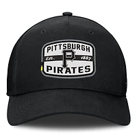 Casquette Snapback de camionneur en A avec patch de l'équipe des Pirates de Pittsburgh Fanatics pour hommes, noire