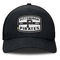 Men's Fanatics Black Pittsburgh Pirates Team Patch A-Frame Trucker Snapback Hat