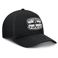 Men's Fanatics Black Pittsburgh Pirates Team Patch A-Frame Trucker Snapback Hat