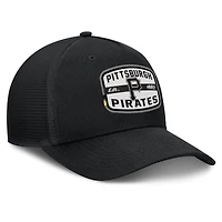 Casquette Snapback de camionneur en A avec patch de l'équipe des Pirates de Pittsburgh Fanatics pour hommes, noire
