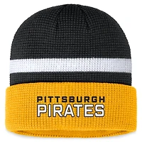 Bonnet en tricot à revers gaufré Fanatics noir Pittsburgh Pirates pour hommes