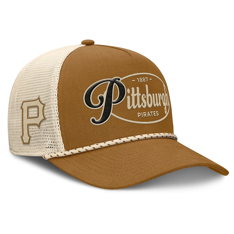 Men's Fanatics Brown Pittsburgh Pirates A-Frame Trucker Adjustable Hat