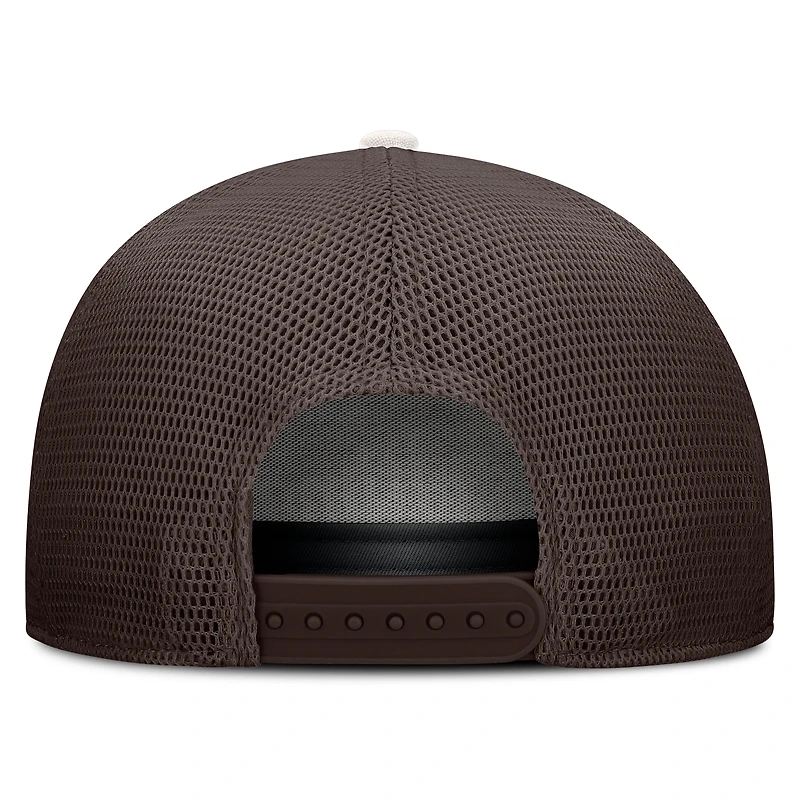 Casquette trucker ajustable Fanatics crème/marron Pittsburgh Pirates Level Up Bronco pour homme