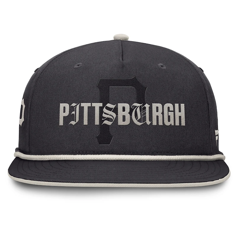 Casquette Gapper Snapback Fanatics Graphite Pittsburgh Pirates pour homme