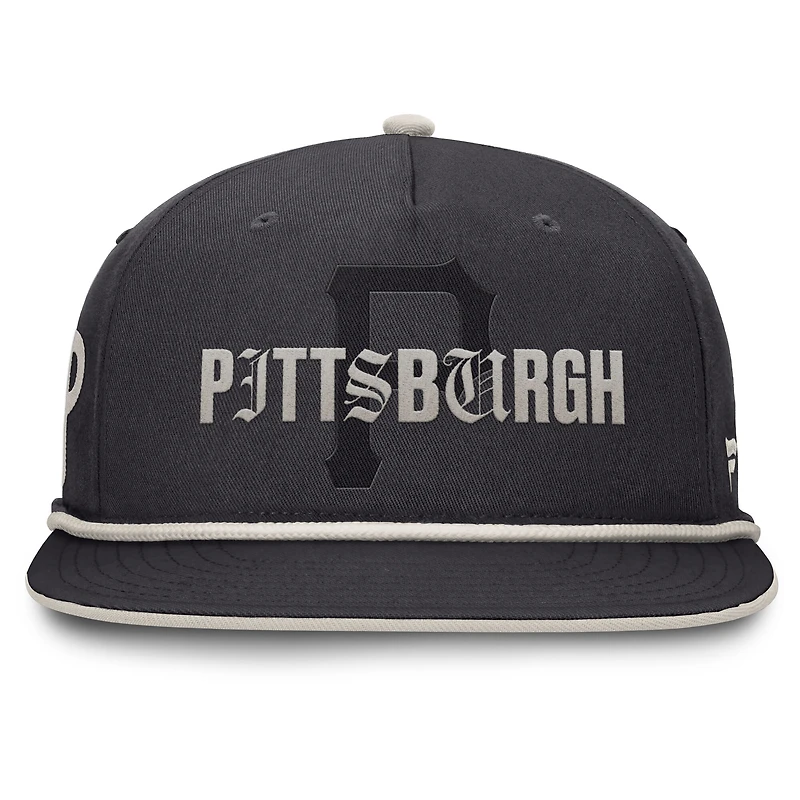 Casquette Gapper Snapback Fanatics Graphite Pittsburgh Pirates pour homme
