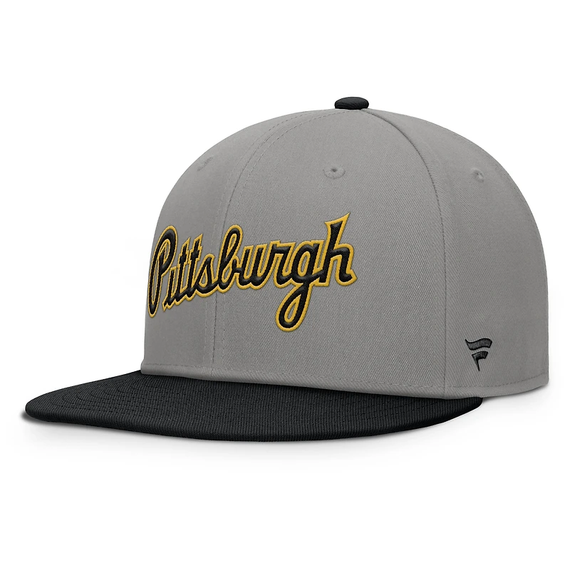 Men's Fanatics Gray/Black Pittsburgh Pirates Clubhouse Dugout Fitted Hat