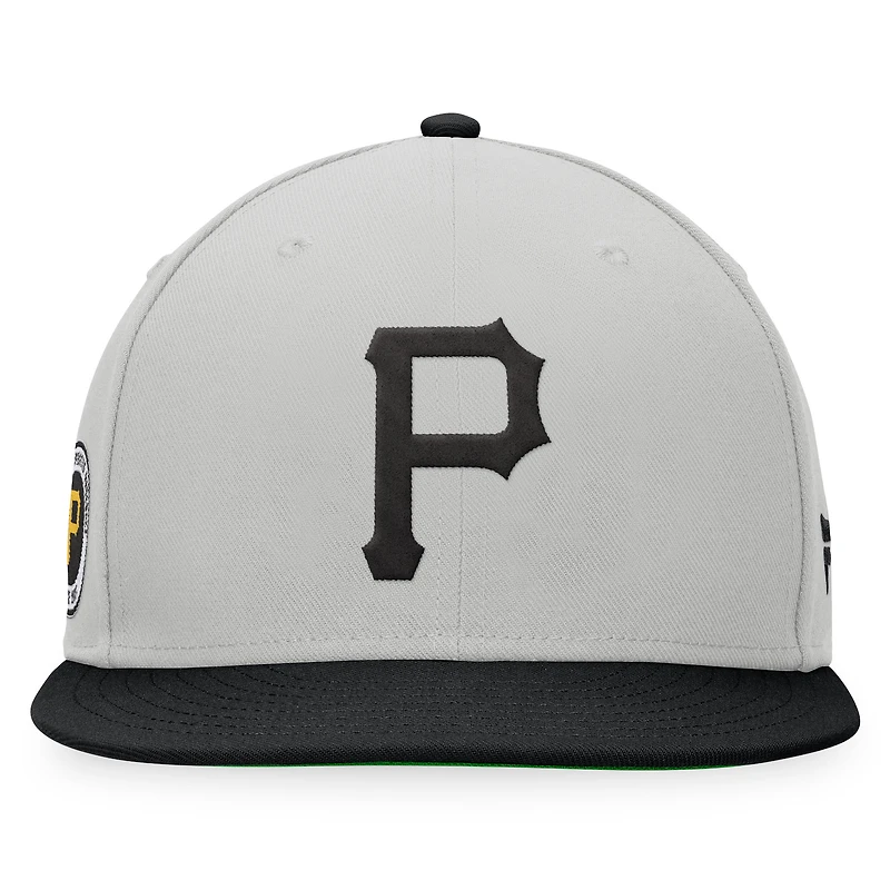 Men's Fanatics Gray/Black Pittsburgh Pirates Glory Days Two-Tone Snapback Hat