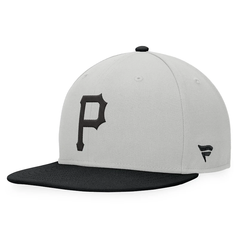 Men's Fanatics Gray/Black Pittsburgh Pirates Glory Days Two-Tone Snapback Hat