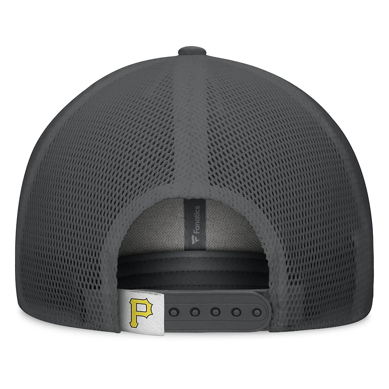 Casquette réglable de camionneur A-Frame Pittsburgh Pirates Fanatics gris/graphite pour hommes