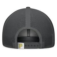 Casquette réglable de camionneur A-Frame Pittsburgh Pirates Fanatics gris/graphite pour hommes