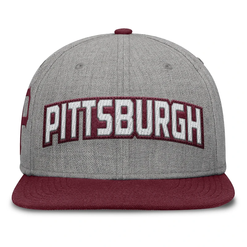 Men's Fanatics Gray/Maroon Pittsburgh Pirates Elements Felt Chainstitch Snapback Hat