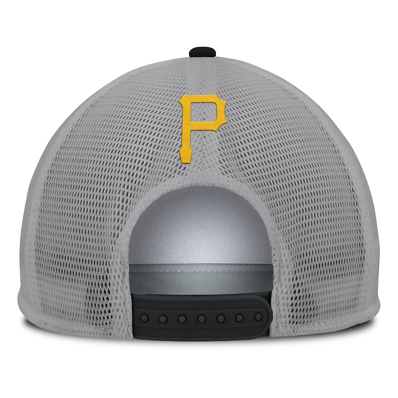 Casquette ajustable en mousse pour homme Fanatics, gris/blanc, avec patch avant, des Pirates de Pittsburgh