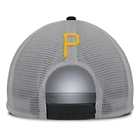 Casquette ajustable en mousse pour homme Fanatics, gris/blanc, avec patch avant, des Pirates de Pittsburgh
