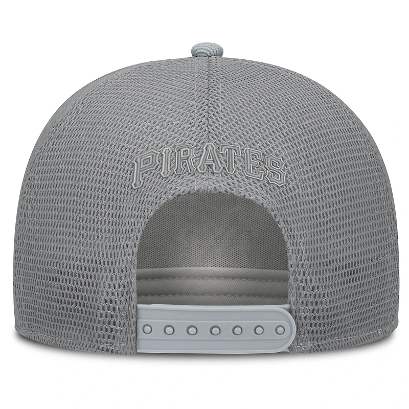Men's Fanatics Gray Pittsburgh Pirates Corduroy Relief Trucker Adjustable Hat