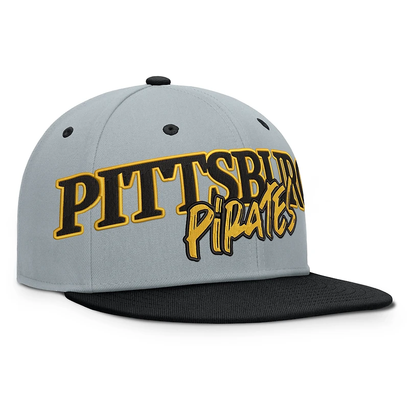 Men's Fanatics Gray Pittsburgh Pirates Jersey Twill Fitted Hat