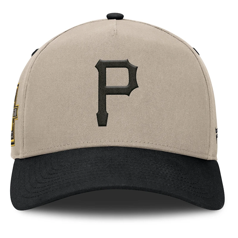 Men's Fanatics Khaki/Black Pittsburgh Pirates Veteran A-Frame Adjustable Hat