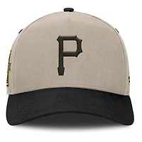 Men's Fanatics Khaki/Black Pittsburgh Pirates Veteran A-Frame Adjustable Hat