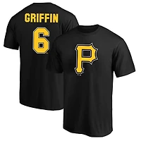 T-shirt Fanatics Konnor Griffin noir Pittsburgh Pirates pour hommes, grandes tailles, avec nom et numéro