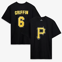 Men's Fanatics Konnor Griffin Black Pittsburgh Pirates Big & Tall Name Number T-Shirt