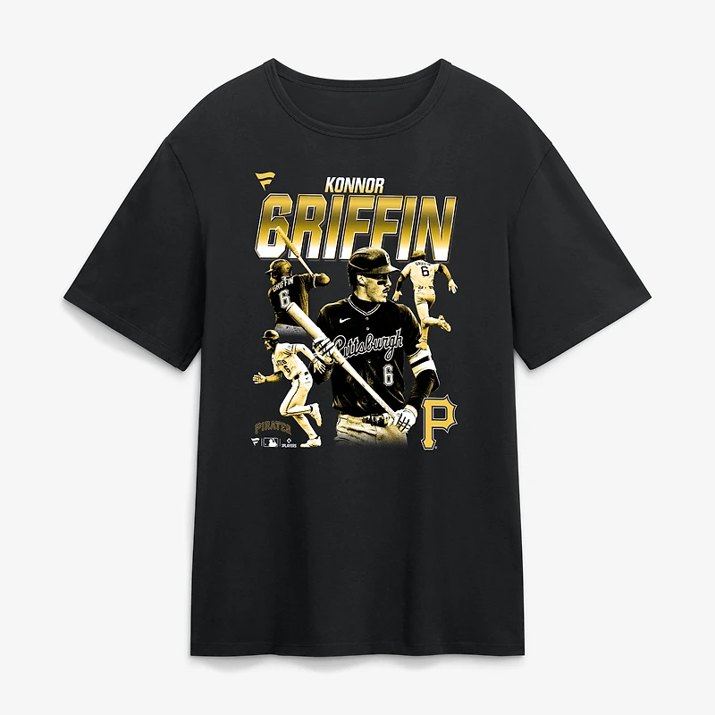 Men's Fanatics Konnor Griffin Black Pittsburgh Pirates Big & Tall Player Graphic T-Shirt
