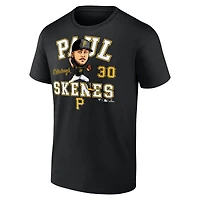 T-shirt noir pour homme avec caricature de la ville natale des Pirates Pittsburgh, Paul Skenes, Fanatics