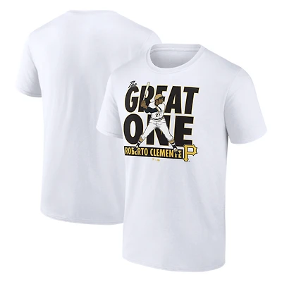 Men's Fanatics Roberto Clemente White Pittsburgh Pirates Cooperstown Collection Player T-Shirt