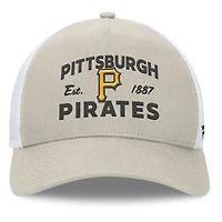 Men's Fanatics Stone Pittsburgh Pirates A-Frame Trucker Adjustable Hat