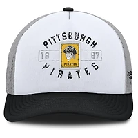 Men's Fanatics White/Black Pittsburgh Pirates Designated A-Frame Foam Front Trucker Adjustable Hat