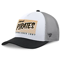 Men's Fanatics White/Black Pittsburgh Pirates On Deck A-Frame Snapback Hat