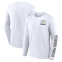 Men's Fanatics  White Pittsburgh Pirates Press Box Long Sleeve T-Shirt
