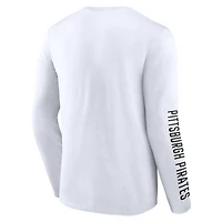 Men's Fanatics  White Pittsburgh Pirates Press Box Long Sleeve T-Shirt