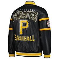Men's G-III Sports by Carl Banks Black Pittsburgh Pirates Full-Zip Leather Varsity Jacket