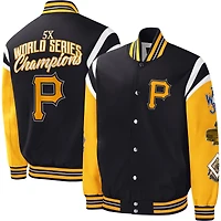 Men's G-III Sports by Carl Banks Black Pittsburgh Pirates Title Holder Full-Snap Varsity Jacket