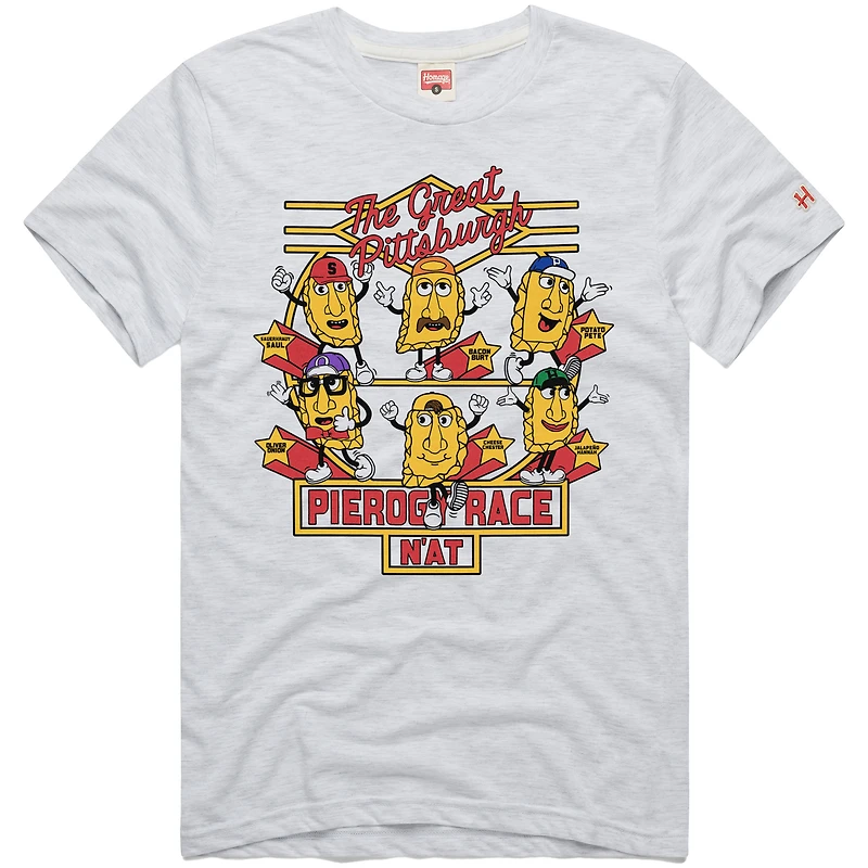 Men's Homage  Ash Pittsburgh Pirates Hyper Local Refresh Tri-Blend T-Shirt