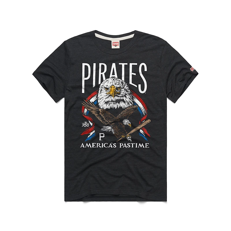 Men's Homage  Charcoal Pittsburgh Pirates America's Pastime Tri-Blend T-Shirt